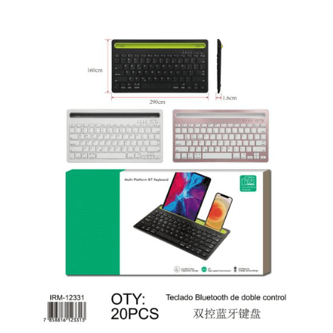 Teclado Bluetooth con Soporte Dual