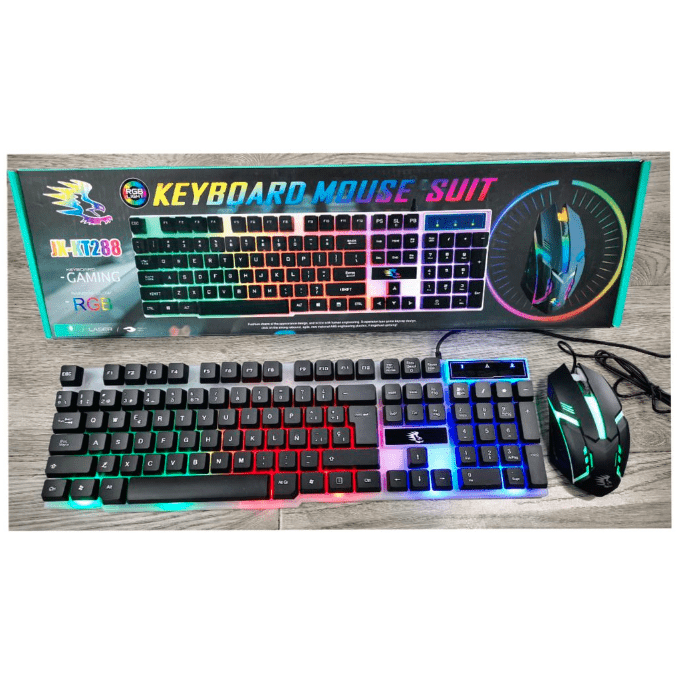 Set Teclado y Mouse con Luces Cable