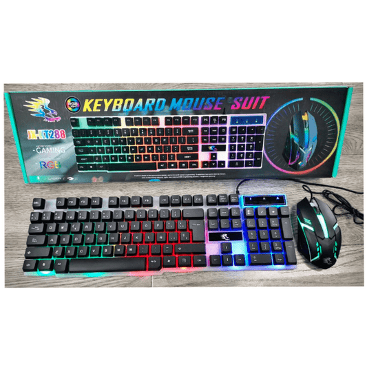 Set Teclado y Mouse con Luces Cable