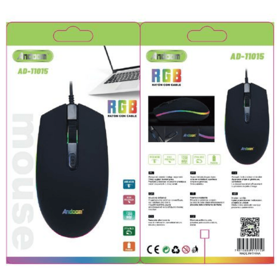 Ratón con Cable Ergonómico